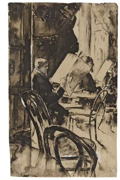 En el Café Bauern de Lesser Ury